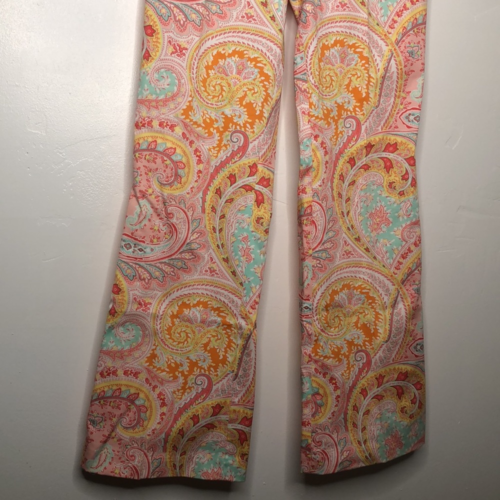J. MCLaughlin casual paisley mid rise flare leg pants. Size 4 - Picture 2 of 14